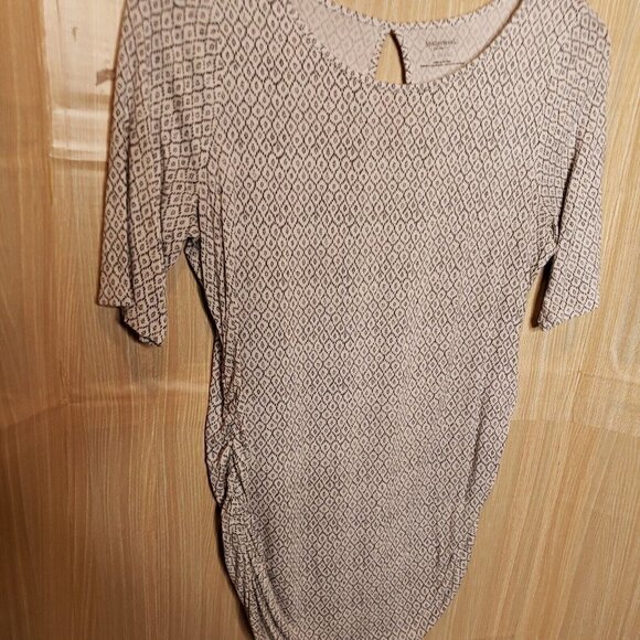 Motherhood Maternity Womens Stretchy Black White Short Sleeve Tunic Top Large - Picture 3 of 4